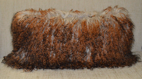 Multi Color Mongolian Lamb Fur Pillow