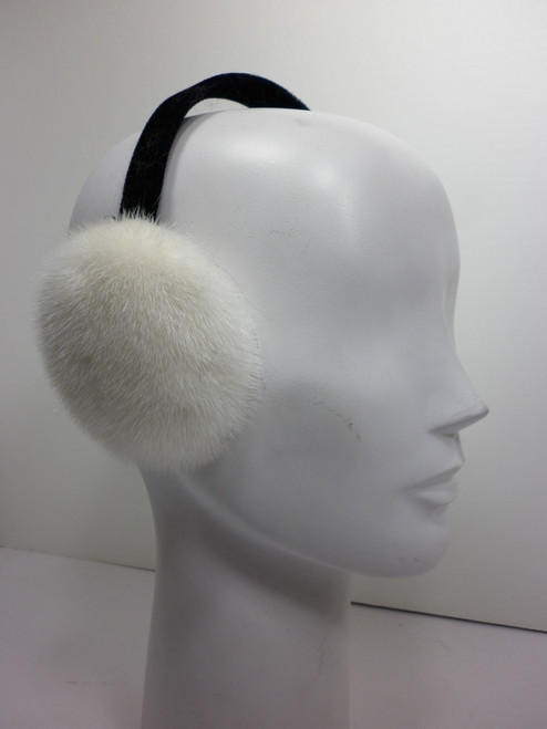 RealBright White Mink Fur Earmuffs