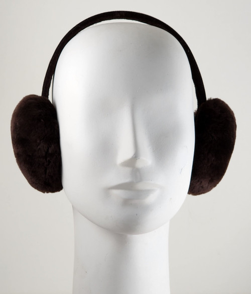real black shearing lamb fur earmuffs