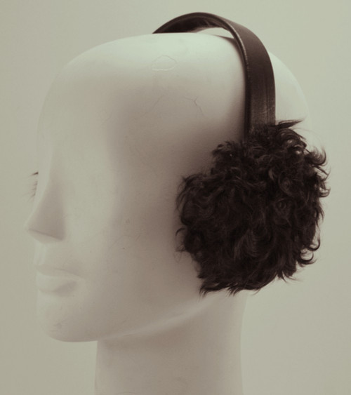 Real Dark Brown Kalgan Fur  Earmuffs New