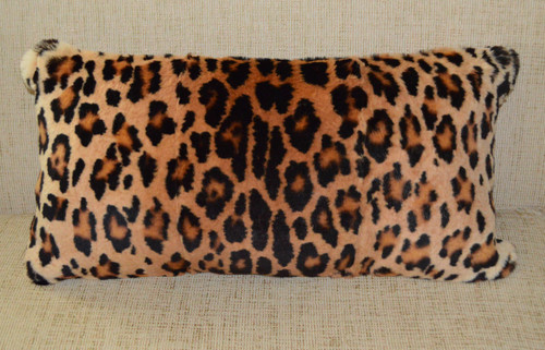 Genuine sheared rabbit dyed leopard print