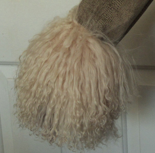Real Cream Mongolian Tibetan lamb Fur Wrist Cuffs New