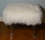 Real  Mongolian Lamb Fur Stool Acrylic legs White Tibet Bench Lucite Ottoman