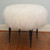 Real Mongolian lamb stool with black iron legs