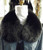 Real Dyed Black Fox Fur Club Collar  with Ribbon Detachable  Manufactured in US New