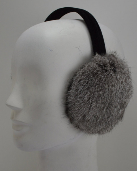 real naturl gray long hair rabbit earmuffs