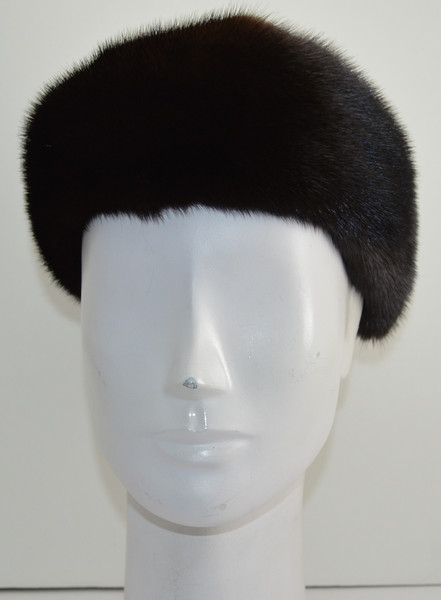 real mahogany brown fur headband