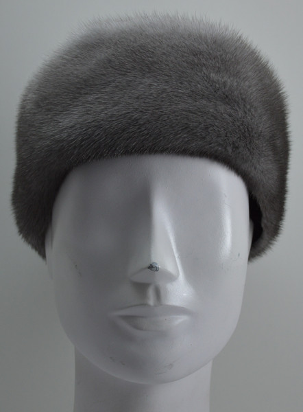gray mink fur headband
