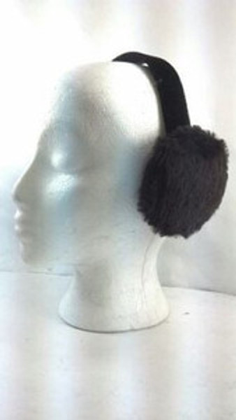 Real Dark Brown Shearling Lamb  Fur Earmuffs New