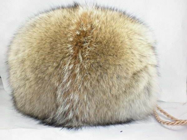 Real Coyote Fur Hand Muff New Manufactured in US Handmuff  down satin lining