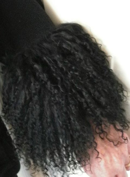 Real Black Mongolian tibetan lamb Fur Cuffs New tibet fur