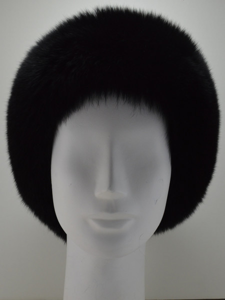 Real Black Fox Fur Headband