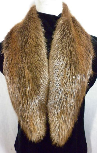 Real Beaver Fur Collar Detachable New Manufactured in US 