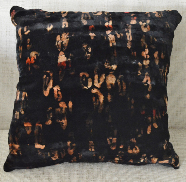 Real Mink Fur Pillow Sheared Print Design 