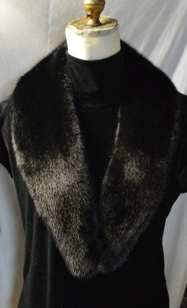 Real Black Mink Fur Collar New Manufactured in US