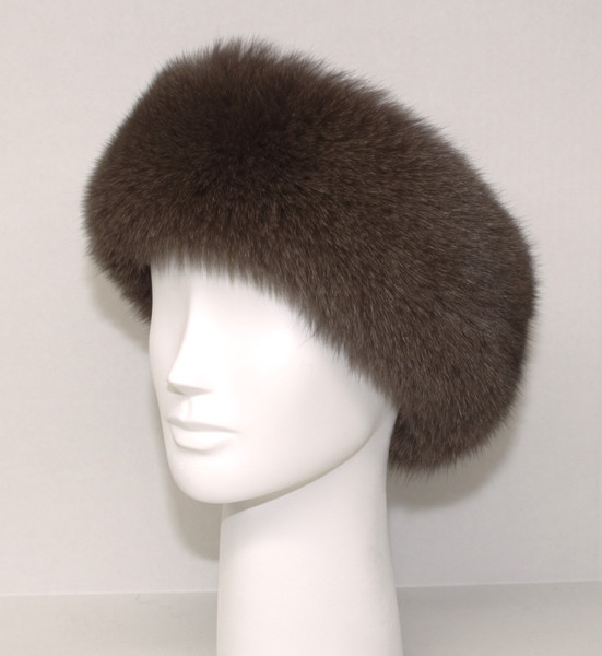 Real Sable Brown Fox Fur Headband