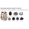 Deluxe decorative media kit including driftwood style logs, stones, pebbles