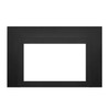 Black Small 4 Sided Faceplate on Black Small 3 Sided Backerplate for Oakville Fireplace Inserts - Napoleon