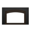Copper Small Arched 4 Sided Faceplate on Black Small 3 Sided Backerplate for Oakville Fireplace Inserts - Napoleon