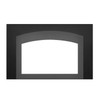 Gun Metal Small Arched 4 Sided Faceplate on Black Small 3 Sided Backerplate for Oakville Fireplace Inserts - Napoleon