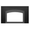 Gun Metal Small Arched 4 Sided Faceplate on Black Medium 3 Sided Backerplate for Oakville Fireplace Inserts - Napoleon