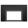Gun Metal Small 4 Sided Faceplate on Black Large 3 Sided Backerplate for Oakville Fireplace Inserts - Napoleon