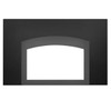 Gun Metal Small Arched 4 Sided Faceplate on Black Large 3 Sided Backerplate for Oakville Fireplace Inserts - Napoleon