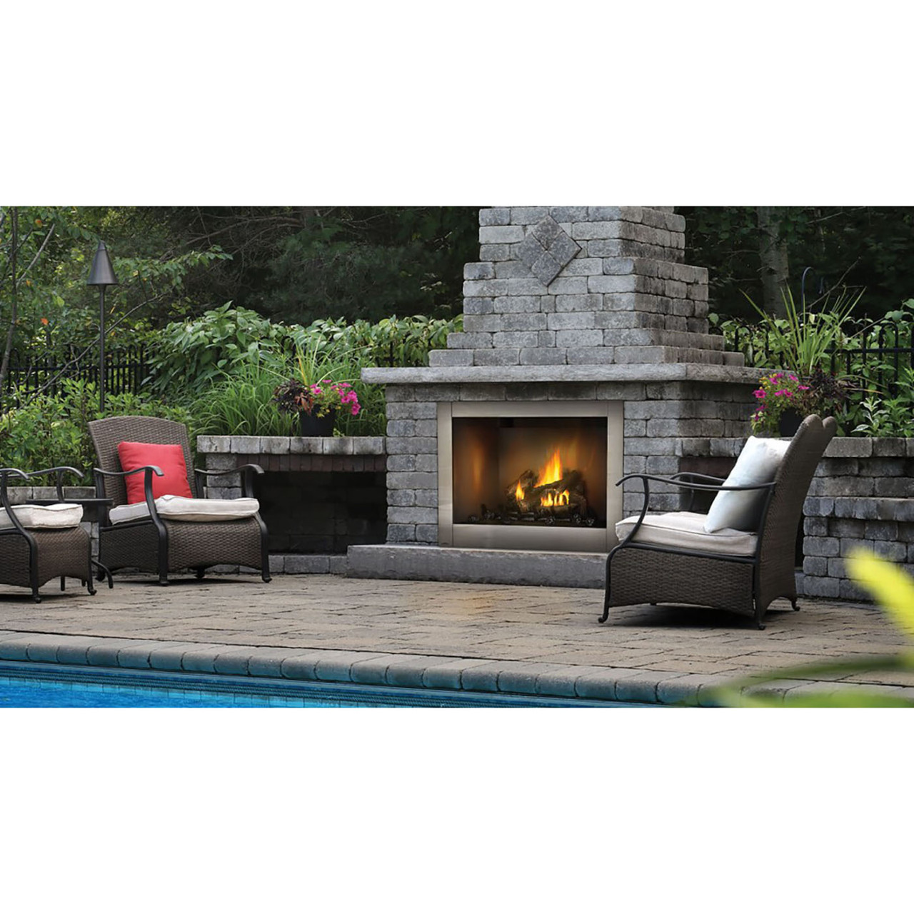 【セール中】ヴィンテージ・グリーススタイルフレーム PF0023 Riverside 42 Clean Face Outdoor Fireplace - Napoleon