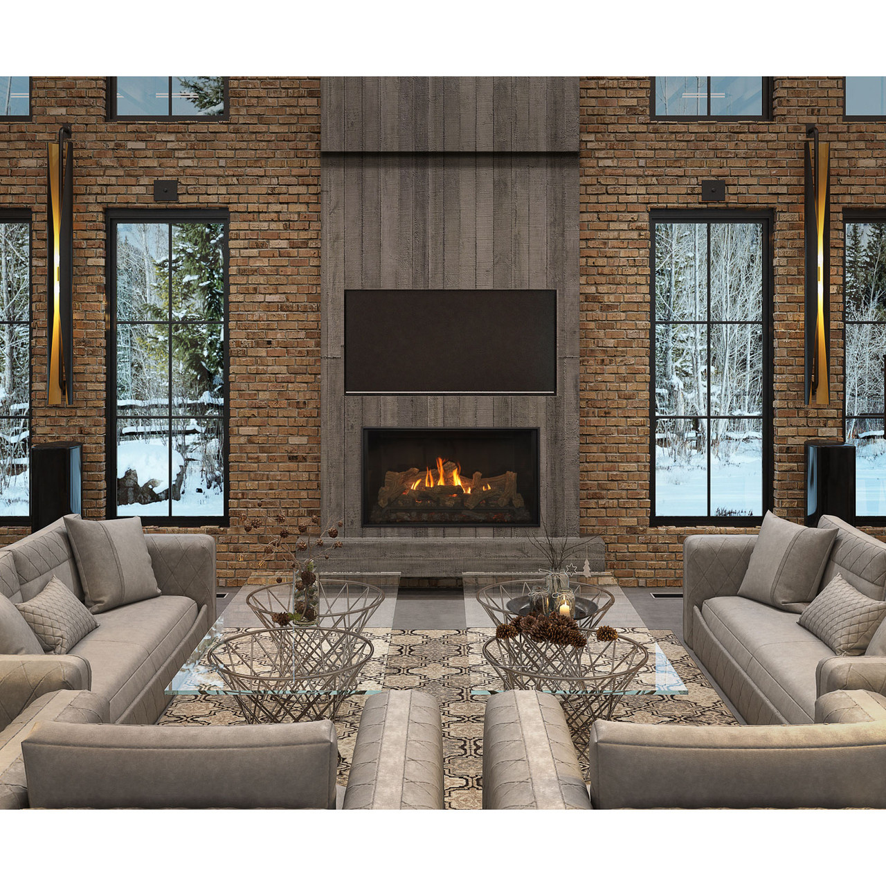 アトランティスペンデュラム：2個 Bellingham 52 Rectangular Gas Fireplace - Kozy Heat