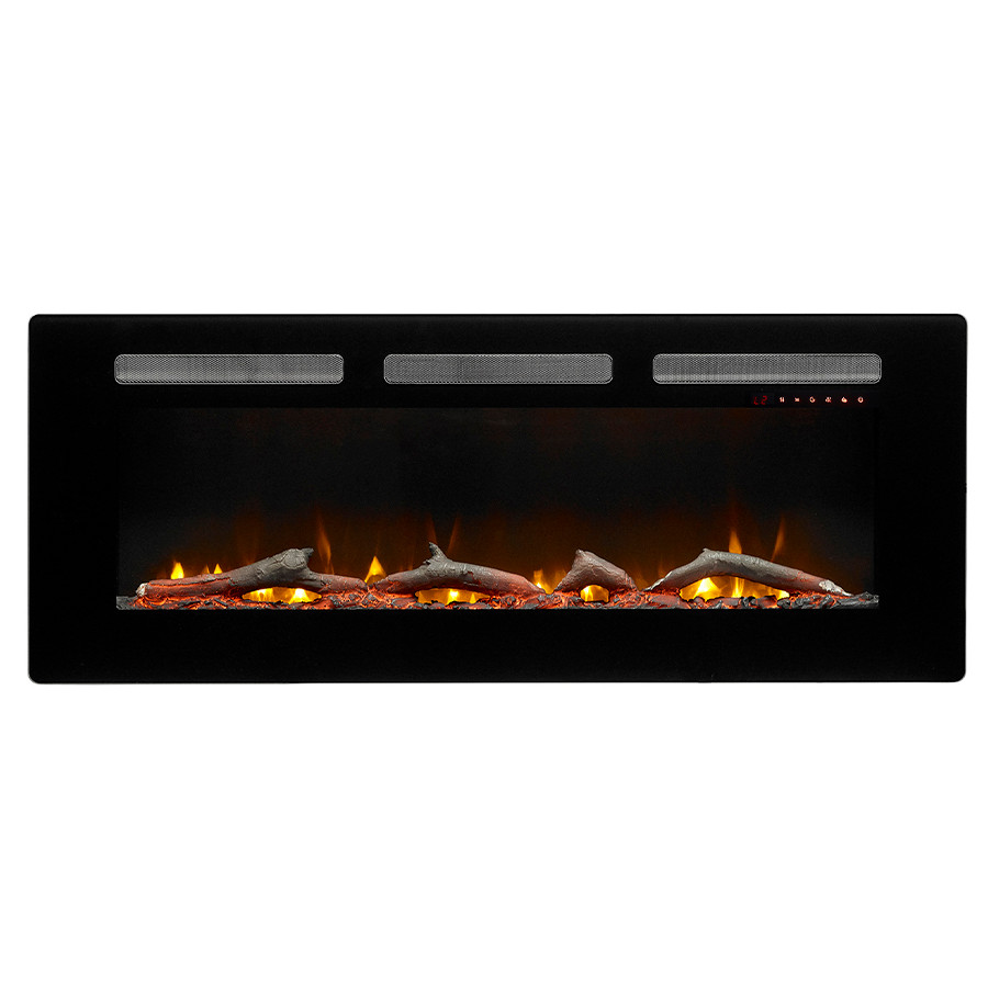 Dimplex Sierra Electric Fireplace Heater, 48" Inch, Black, 1400W - Wall Mounted Linear Fireplace with Realistic Flames, Adjustable Ember Bed, Remote Control - Thin Fireplace for Living Room, Bedroom - Thumbnail 4