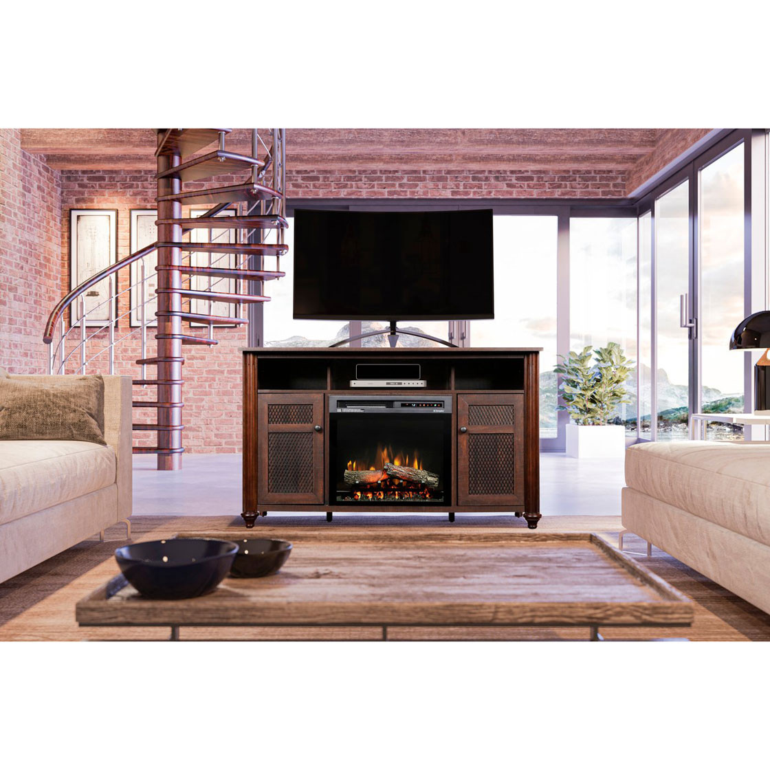 Dimplex 56" Xavier Media Console Electric Fireplace - Thumbnail 5