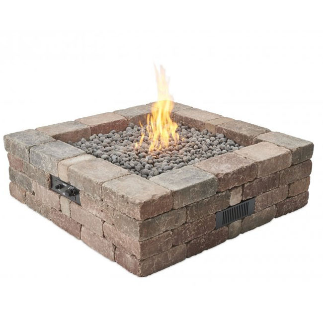 Bronson Block Square Gas Fire Pit Kit BRON5151-K - The Outdoor