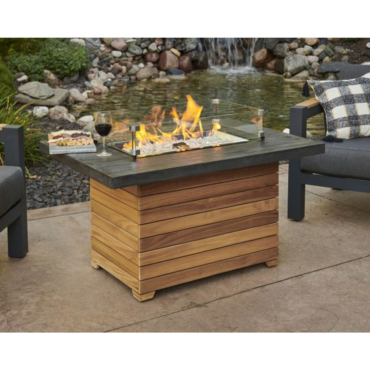 glass top gas fire pit