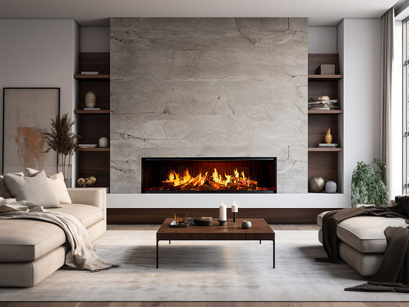 The DaVinci 59 GreenSmart Electric Single-Sided Fireplace™ - By