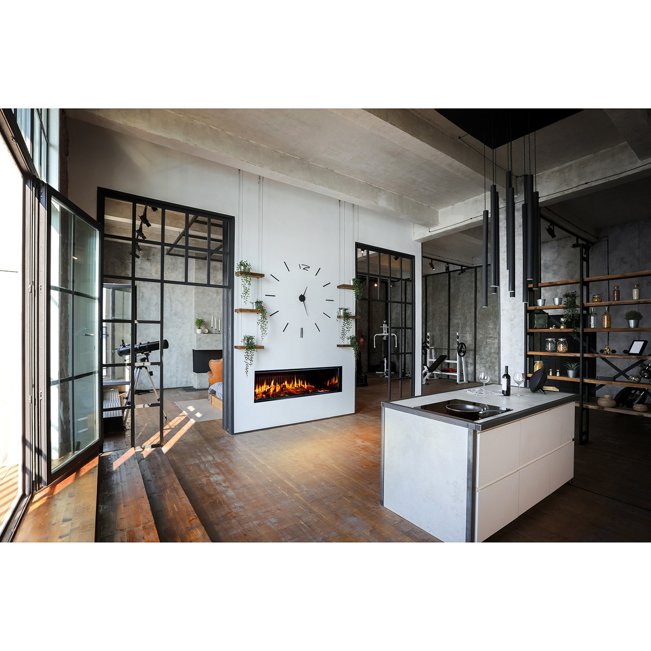 The DaVinci 59 GreenSmart Electric Right Corner Fireplace™ - By