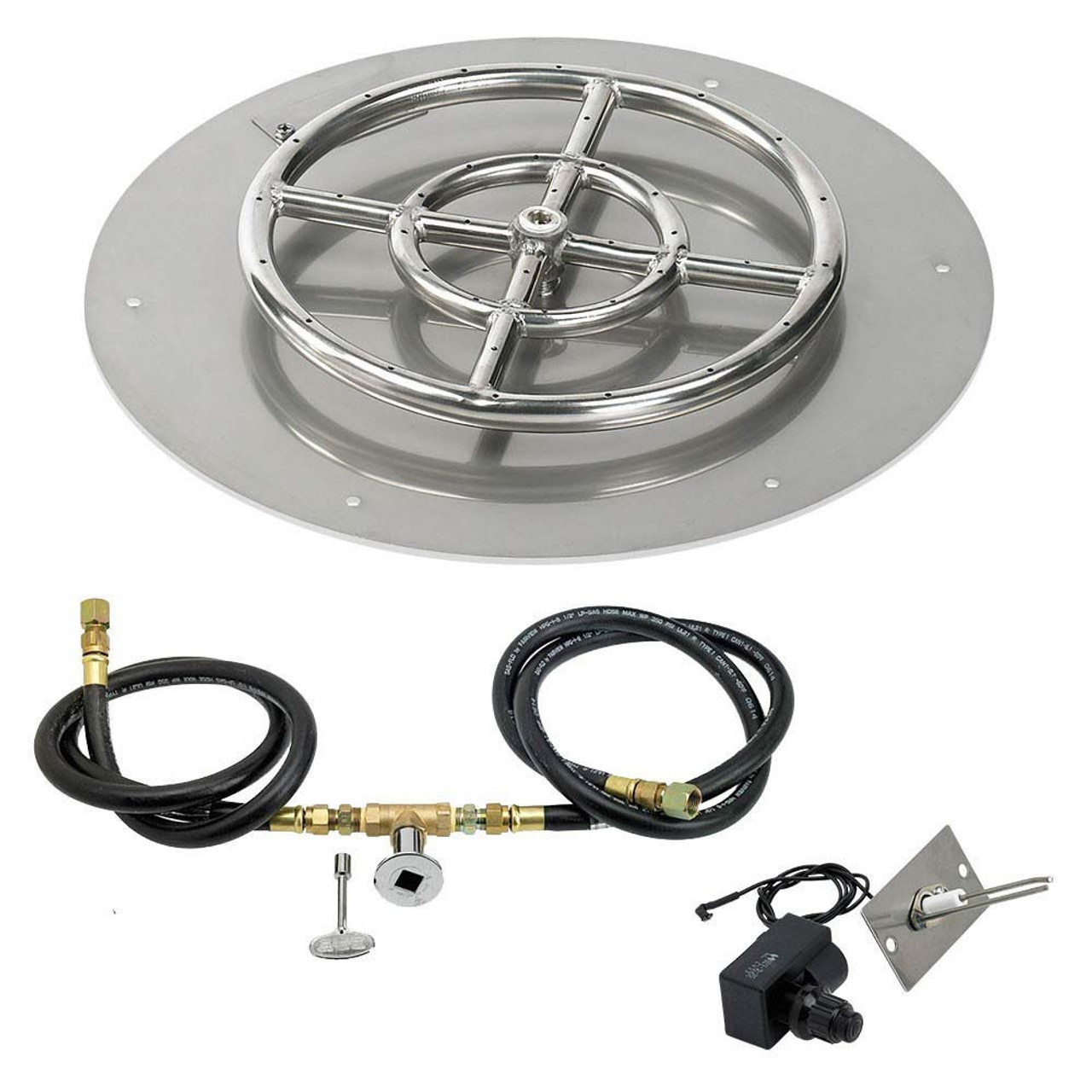 60 x 16 Linear Rectangle Flat Stainless Steel Fire Pit Kit