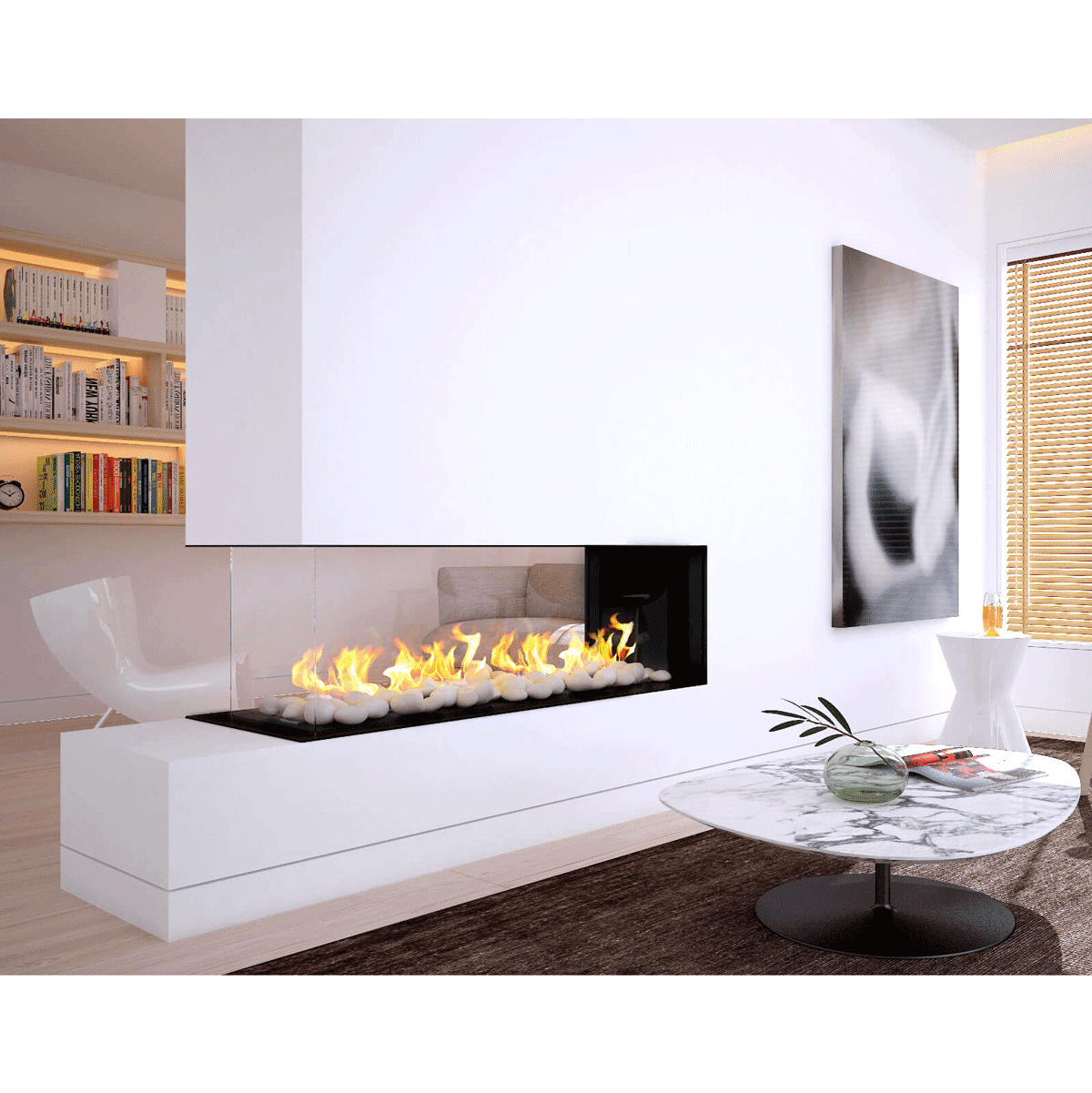 Flare Room Definer Modern Linear Fireplace Ams Fireplace