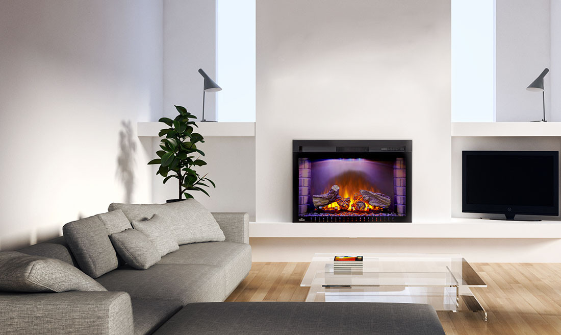 Napoleon Cinema 29 Built-In Electric Fireplace With Logs- NEFB29H-3A