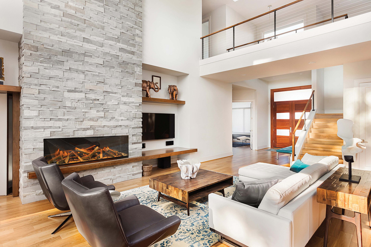 E60 Single-Sided Electric Fireplace - Electric Modern - AMS Fireplace