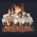 Peterson Real Fyre Lot de bûches en chêne avec brûleur ventilé et kit de raccordement au gaz allumé (gaz naturel uniquement