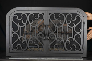 Ebern Designs Aahim Cabinet Iron Fireplace Door