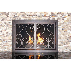 Ebern Designs Aahim Cabinet Iron Fireplace Door