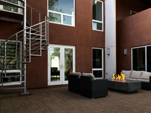 Custom Fire Table with Concrete Tiles by AMS Fireplace Inc. Custom Fire Table with Concrete Tiles by AMS Fireplace Inc.