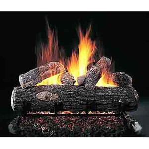 30 Charred Gnarled Split Oak Vent Free Log / G10 ANSI Certified Burner -  Peterson Real Fyre