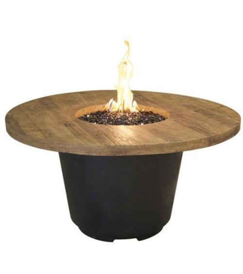 47" Cosmopolitan Round Firetable - American Fyre Designs - French Barrel Oak