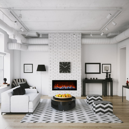 50" Symmetry Series Linear Electric Fireplace - Amantii | Living Room Modern