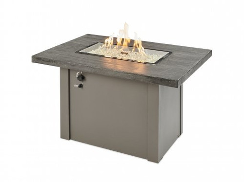 Outdoor GreatRoom Stone Grey Havenwood Rectangular Gas Fire Pit Table - HVGG-1224-K