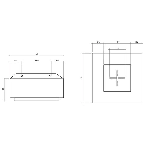 Tavola 2 Square Concrete Fire Table 36" x 36" | Prism Hardscapes - AMS ...