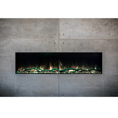 Landscape Pro Slim Built-In Electric Fireplace 96" - Modern Flames - Front view