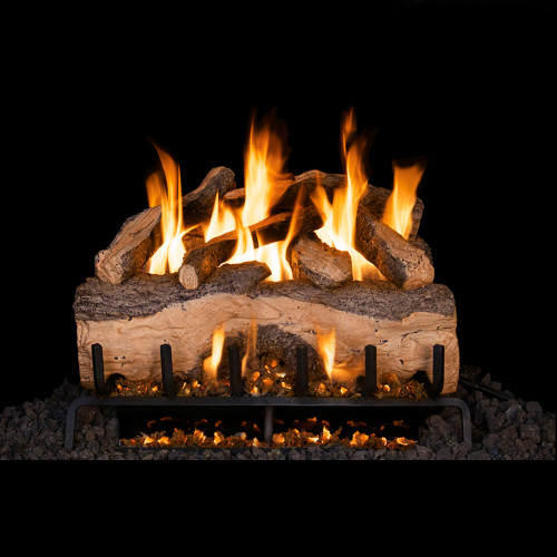 Real Fyre 18-inch Mountain Crest Split Oak Gas Logs Set| Front view